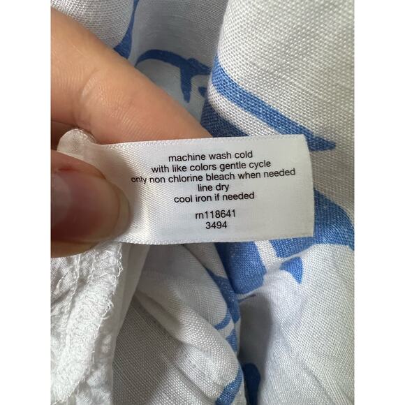 Lane Bryant Womens Flutter-Sleeve Tie-Back Floral Linen Blend Midi Dress Size 24 - Picture 10 of 14